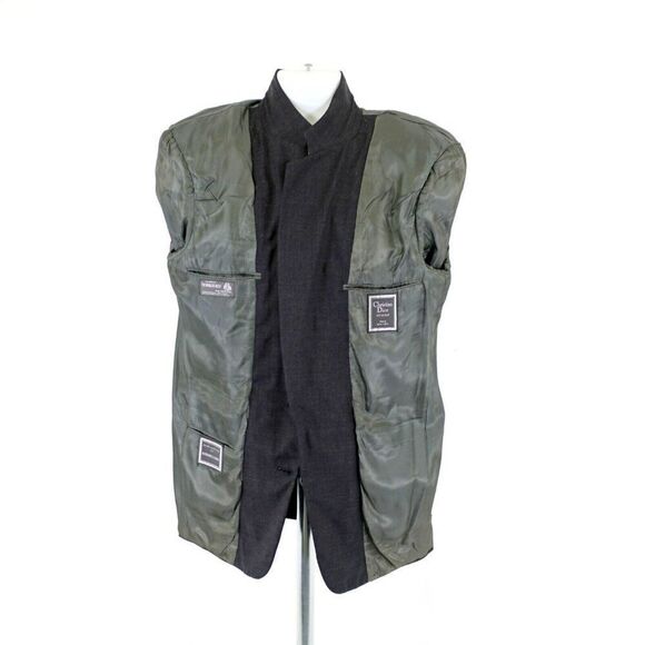 Christian Dior Monsieur 40R Gray Wool Blazer 2 Button Constructed / Padded Shoul - Picture 11 of 12